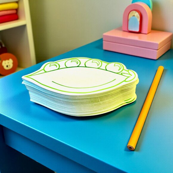 Marks & Spencer Novelty Stationary Note Paper PEAS + Pencil Set New - Picture 4 of 9